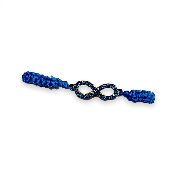 Blue Retro Rhinestone Studded Infinity Adjustable Bracelet - Picture 2 of 4